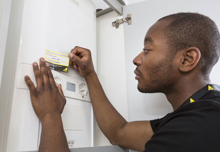 Engineer Applying Annual Service Sticker