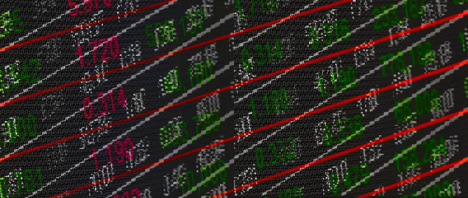 A screen showing the stock exchange.