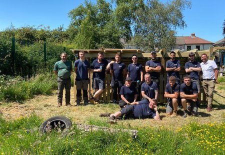 Apprentices At Somerlea School Building Forest School