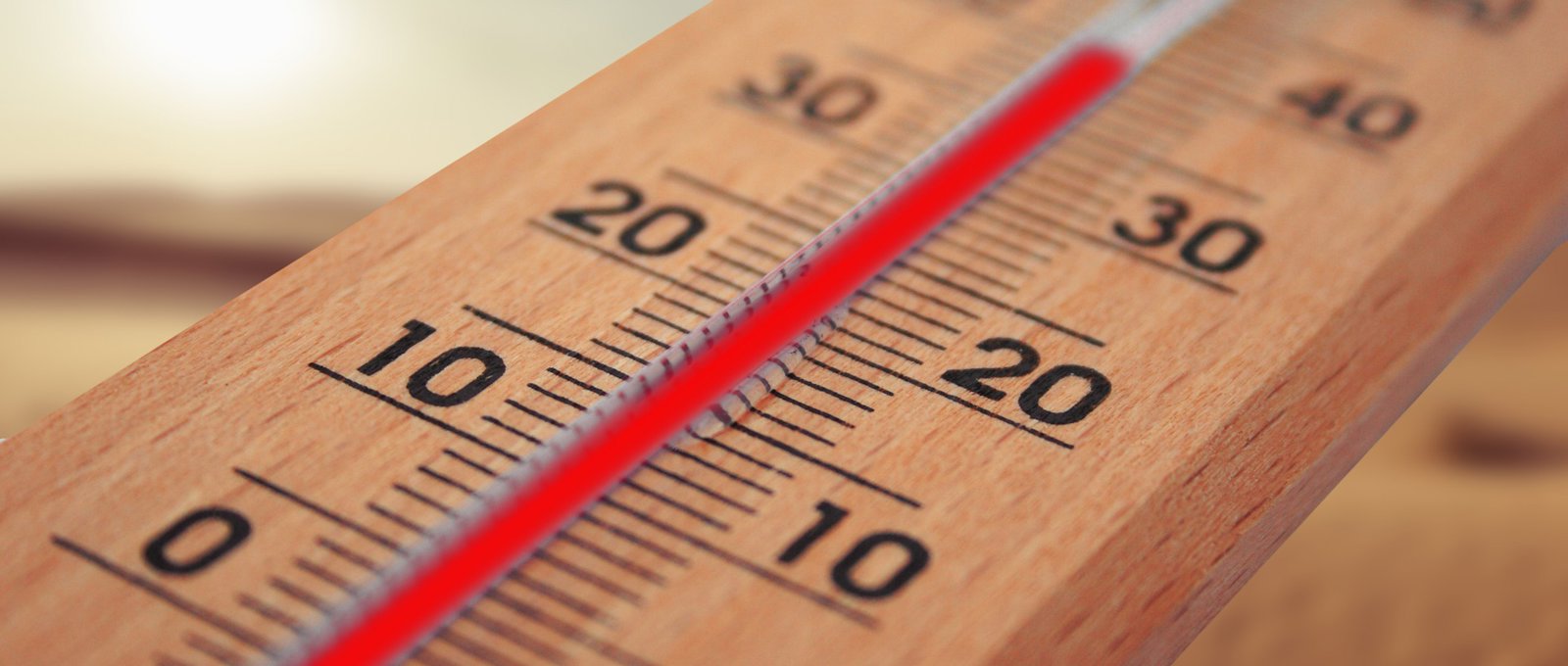 A wooden thermometer 