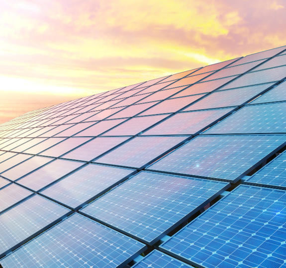 Colse Up Solar Panels Sunset (2)