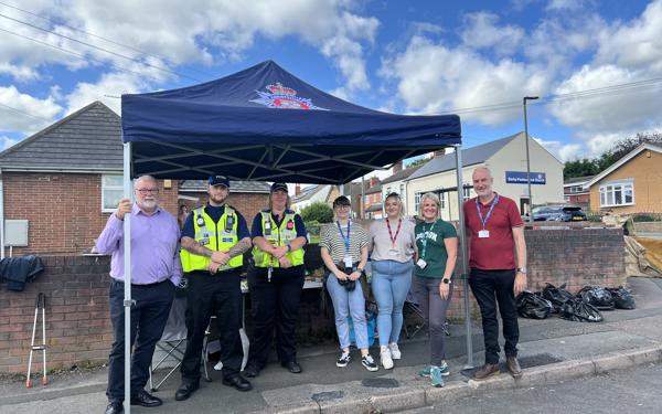 Colleagues at a community day of action at Kew Crescent, Heanor