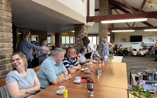 School choir performing for Warwick Court, Daventry customers 16