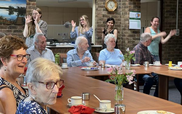 School choir performing for Warwick Court, Daventry customers 2