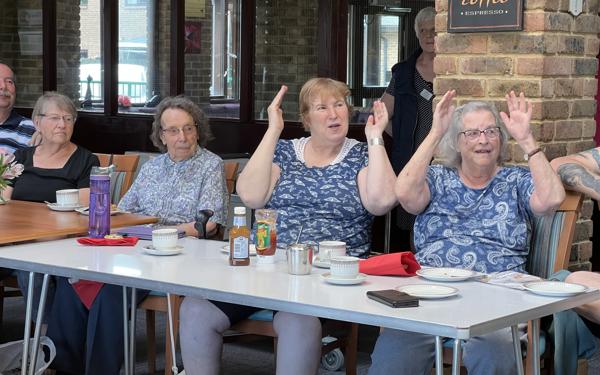 School choir performing for Warwick Court, Daventry customers 8