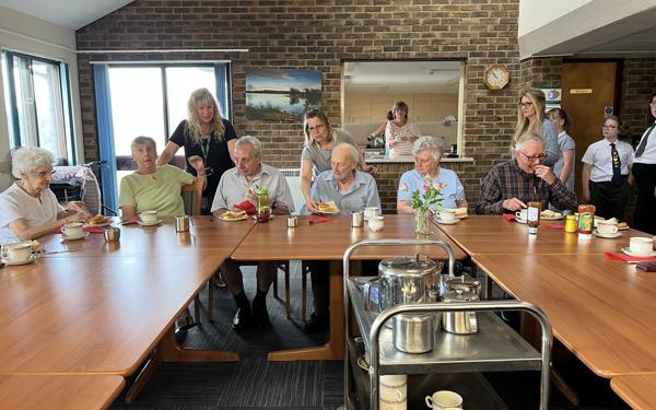 School choir performing for Warwick Court, Daventry customers 14