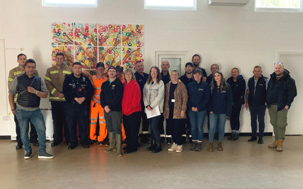Group photo of many of the people involved in the clean up day
