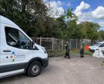 Futures employees tidying up leaves and trees