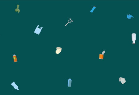 Great British Spring Clean banner - litter icons on a green background